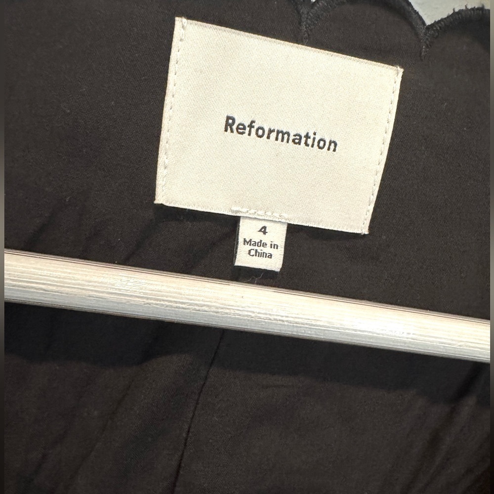 Reformation Black Scallop-Edge Button Front Blouse - Picture 9 of 13
